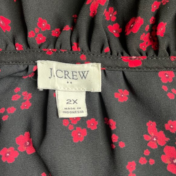 J Crew Floral Ruffle Blouse 2X - Picture 2 of 3
